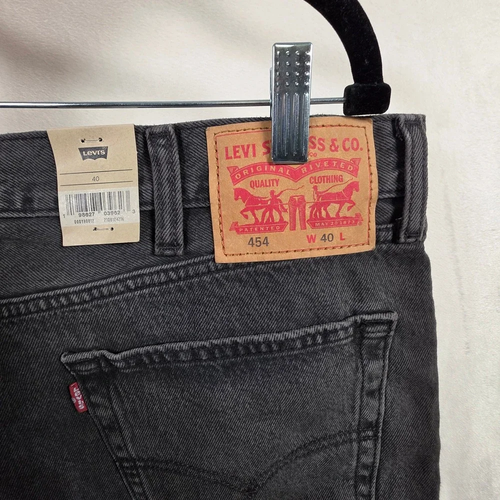 NEW Levi's 454 Relaxed Shorts Mens 40 Black Denim Cotton‎ Workwear Casual Grunge